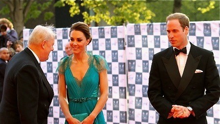 The Duchess of Cambridge, Kate Middleton (center) with the Duke of Cambridge, Prince William (right) who are due to visit Sabah, Malaysia in September