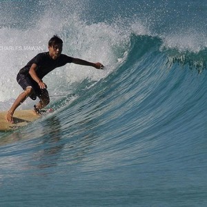 Big waves for awesome surfing in Sabah, Borneo