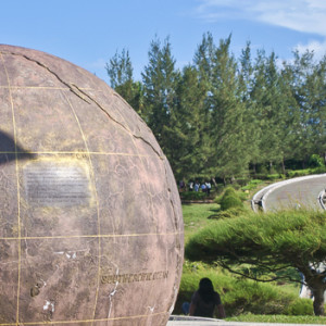 The big globe at The Tip of Borneo - Book online at SabahBah.com